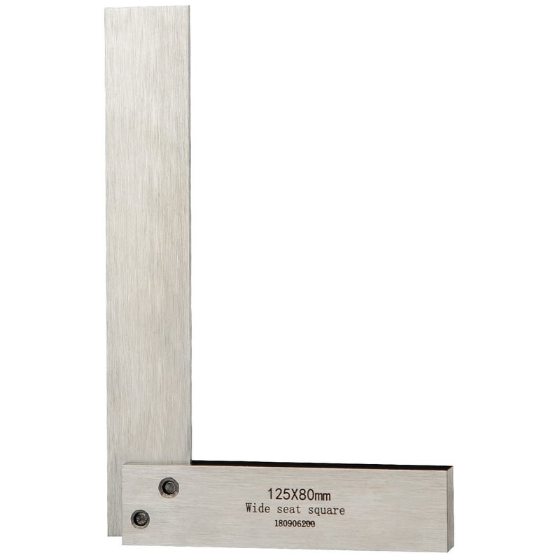 Boomgood Machinist Square Precision Engineer Wide Seat Square 90 Right Angle Ground Hardened Steel Angle Ruler 5 x 3.2 Inch - Image 2